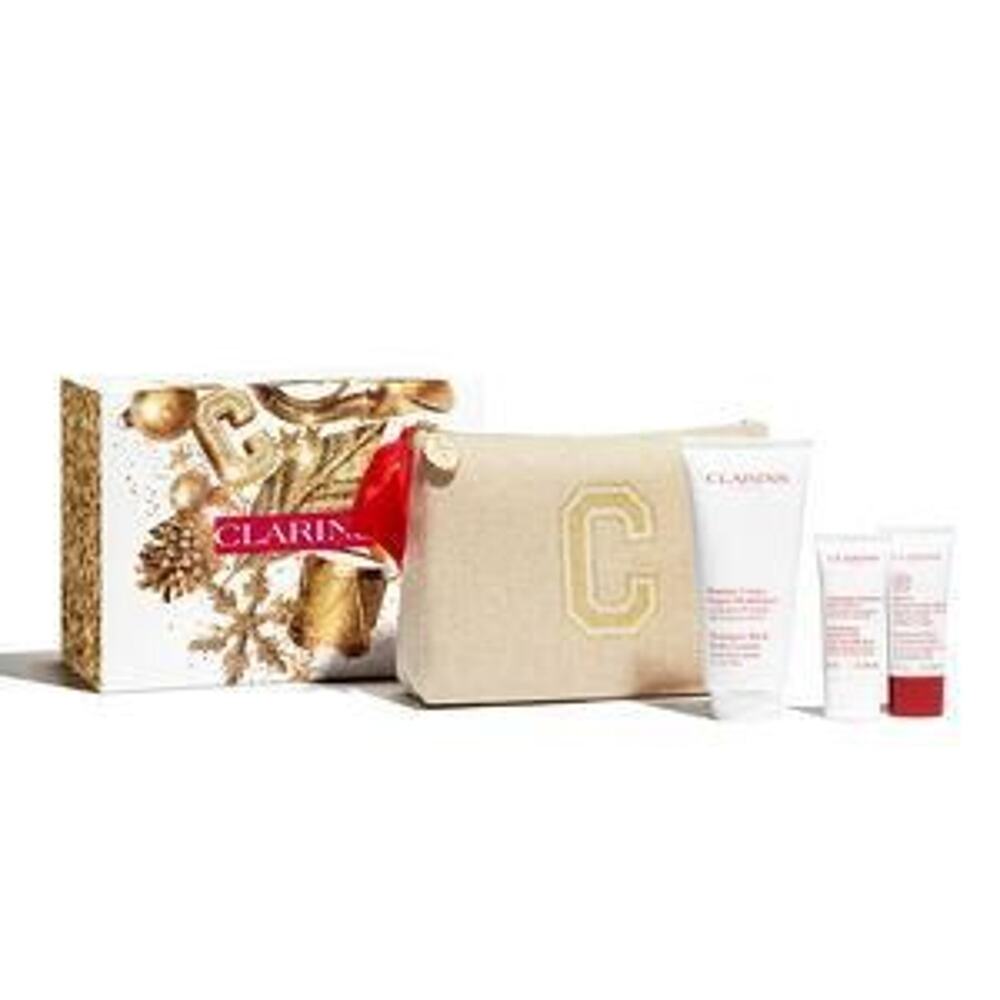 Clarins Body Care Essentials 3 Piece Gift Set: Body Lotion 200ml - Body Scrub 30